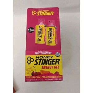 Honey Stinger Energy Gel Fruit Smoothie Organic 12 Packs Gluten Free exp. 2/2027